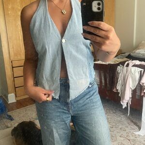 Free People Light Blue Halter Tank Top